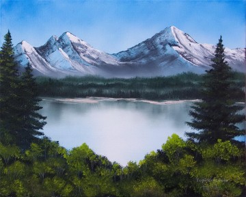 Simple and Cheap Painting - mountainscape Bob Ross freehand landscapes